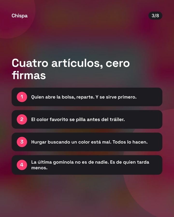 Carrusel de ejemplo para Chispa: Reglas no escritas del sofá (3 de 4)